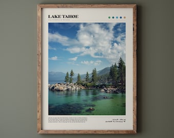 Lake Tahoe Poster • Premium Quality Fine Art Print • Matte Finish • Modern Home Decor • Nature Landscape Photography