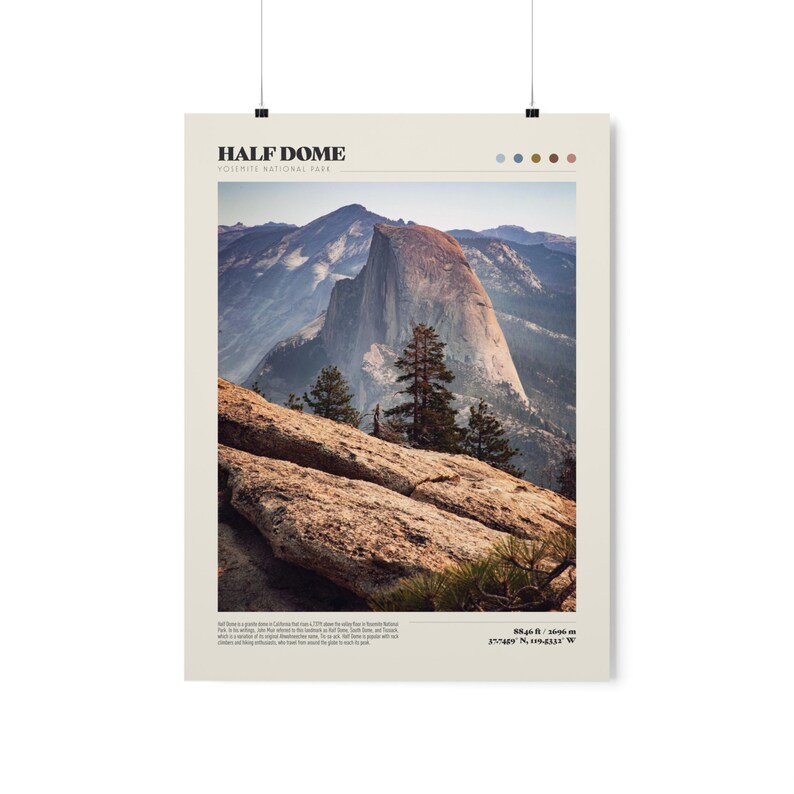 Half Dome Yosemite National Park Poster • Premium Quality Fine Art Print • Matte Finish • Modern Home Decor • Nature Landscape Photography image 10