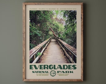 Everglades National Park Poster • Retro NPS Print • Nature Photography Fine Art • Vintage National Park Design • Florida Swamp Photo