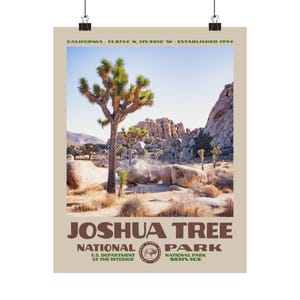 Joshua Tree National Park Poster • Retro NPS Print • Nature Photography Fine Art • Home Decor • Vintage National Park • California Desert image 10