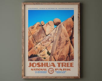 INSTANT DOWNLOAD • Joshua Tree National Park Poster • Retro NPS Print • Nature Photography Fine Art • Home Decor • Vintage National Park