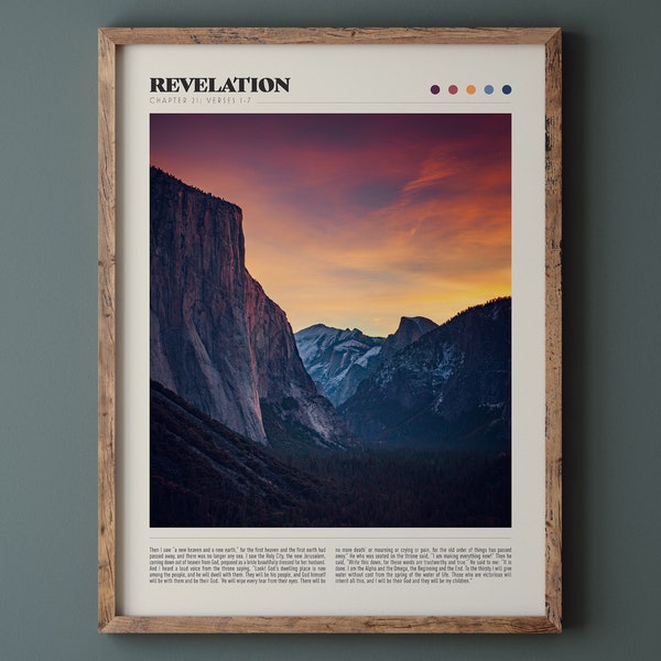 Bibel-Vers-Poster • Offn-Geburtsschrift • Christlicher Kunstdruck • Matte Oberfläche • Modernes Wohndekor • Yosemite Foto