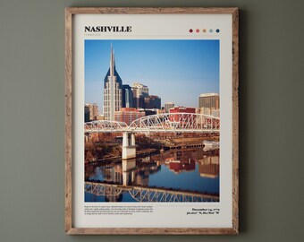 Nashville, Tennessee Poster • Cumberland River • Premium Quality Fine Art Print • Modern Home Decor • City Skyline & Landscape Photography