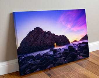 Big Sur Pfeiffer Beach Print / Canvas • Keyhole Arch Sunset • Nature Landscape Photography Fine Art • California Original Art by Nate Dunlap