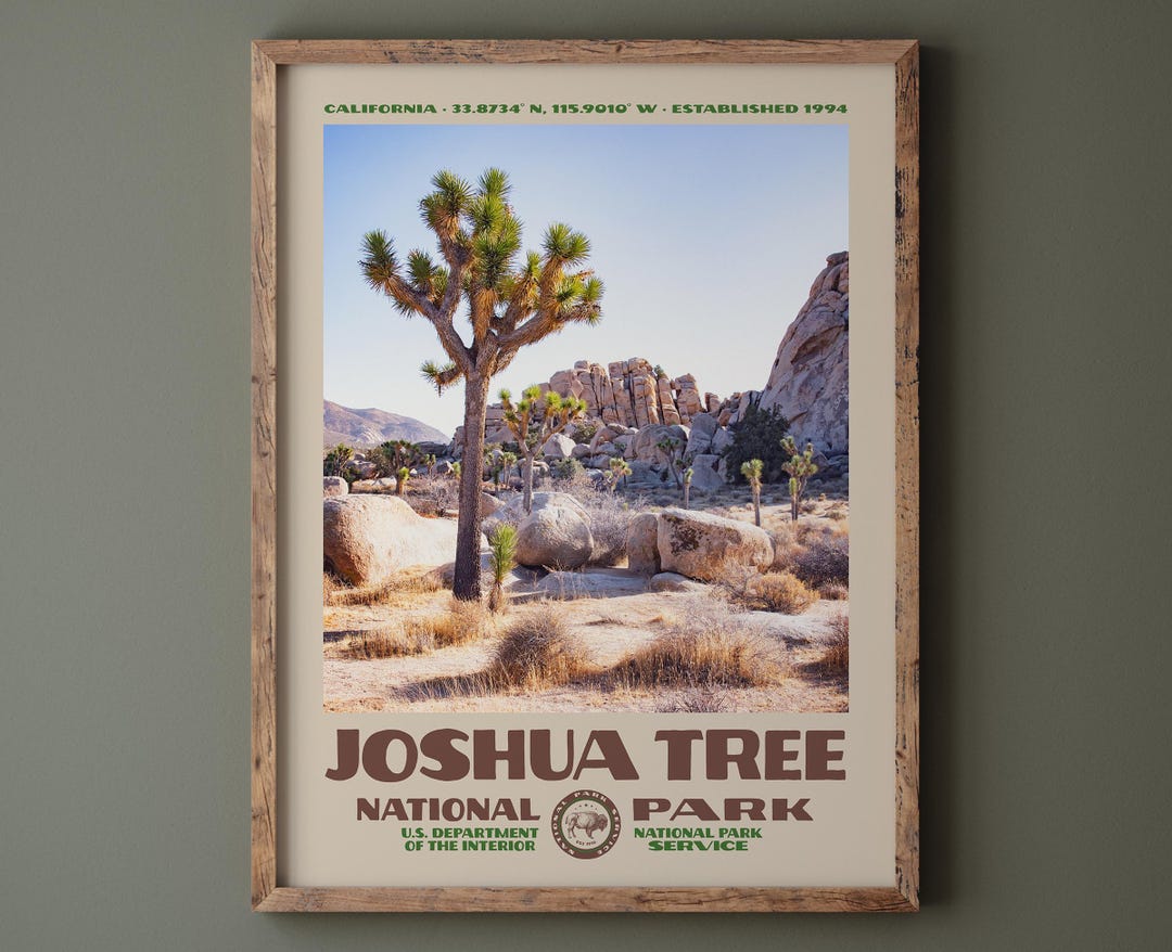Joshua Tree National Park Poster • Retro NPS Print • Nature Photography ...