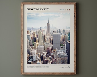 New York City Poster • Manhattan NYC Photo • Empire State Building • Premium Quality Fine Art Print • Home Decor • City & Urban Photography