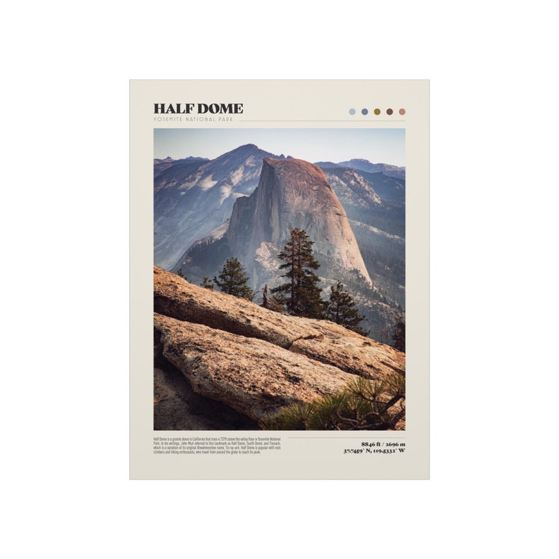 Half Dome Yosemite National Park Poster • Premium Quality Fine Art Print • Matte Finish • Modern Home Decor • Nature Landscape Photography image 11