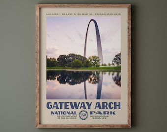 Gateway Arch National Park Poster • Retro NPS Print • Nature Photography Fine Art • Vintage National Park Design • St Louis Arch Photo
