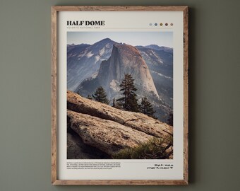 Half Dome Yosemite National Park Poster • Premium Quality Fine Art Print • Matte Finish • Modern Home Decor • Nature Landscape Photography