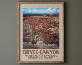 INSTANT DOWNLOAD • Bryce Canyon National Park Poster • Retro NPS Print • Nature Photography Fine Art • Modern Home Decor • Vintage Design