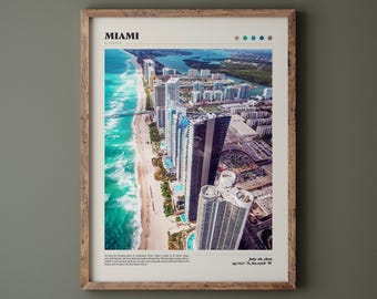 Miami, Florida Poster • Miami Beach • Skyscrapers • Premium Quality Fine Art Print • Modern Home Decor • Beach & Landscape Photography