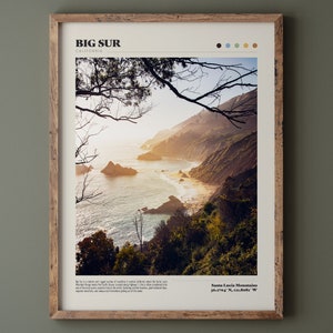 Big Sur Poster • California Sunset • Premium Quality Fine Art Print • Matte Finish • Modern Home Decor • Nature Landscape Photography