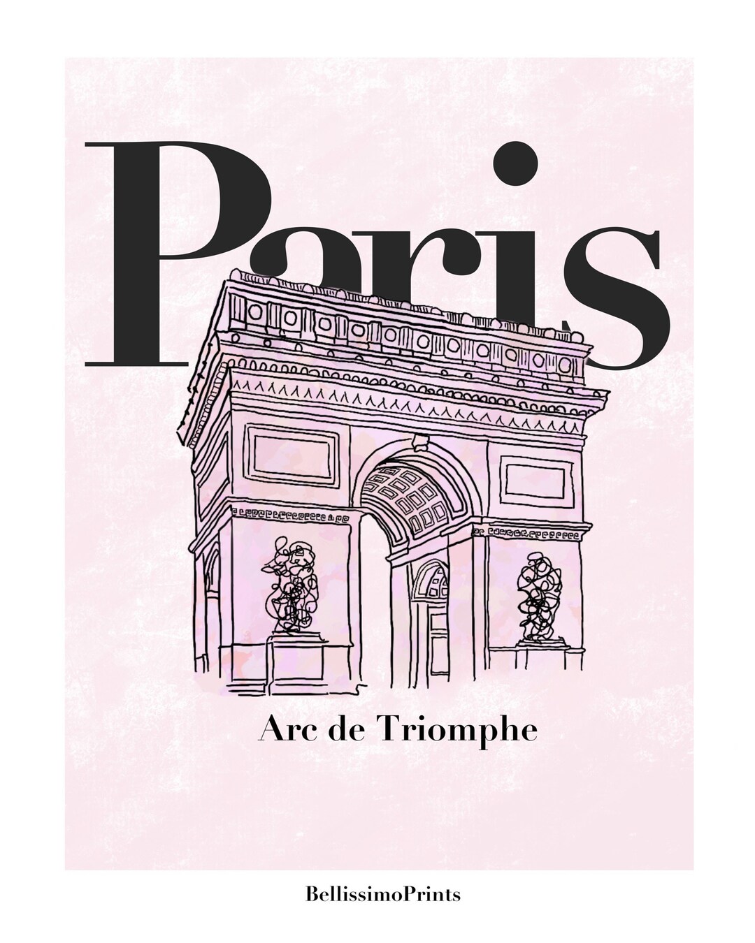 Arc De Triomphe Digital Print Paris Collection - Etsy