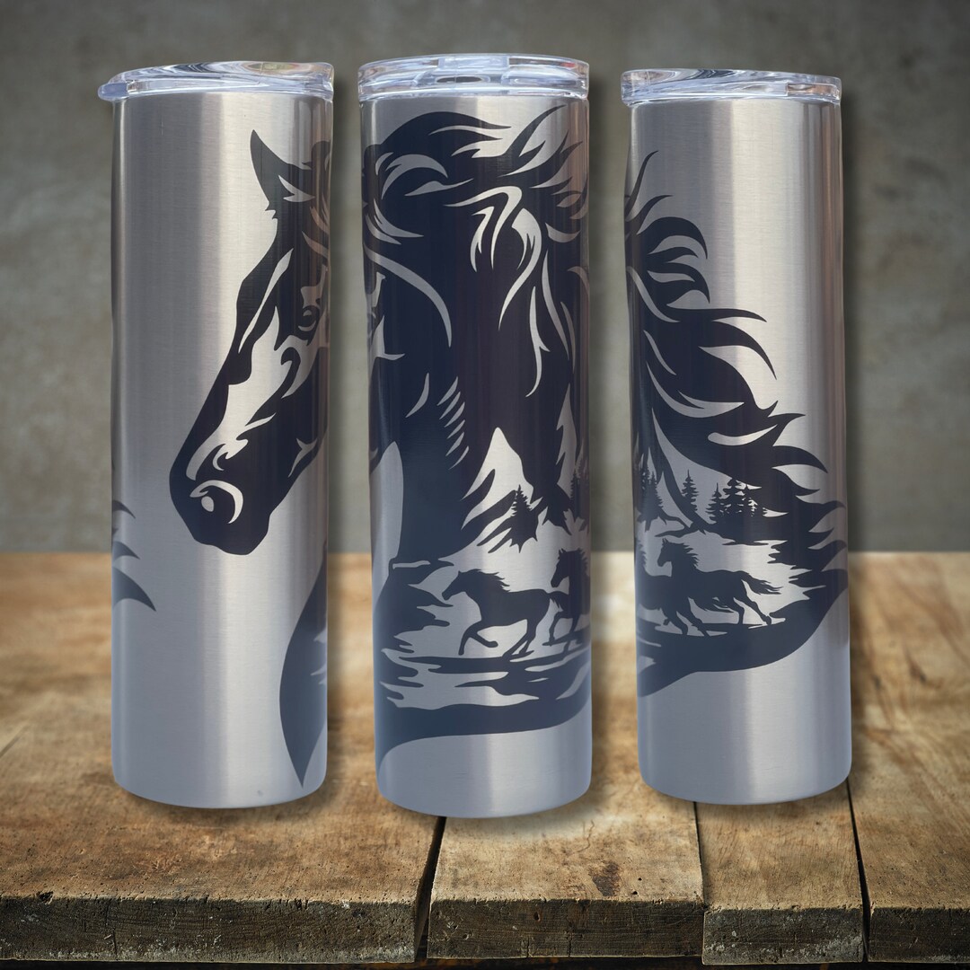 Watercolour Horse Head Tumbler