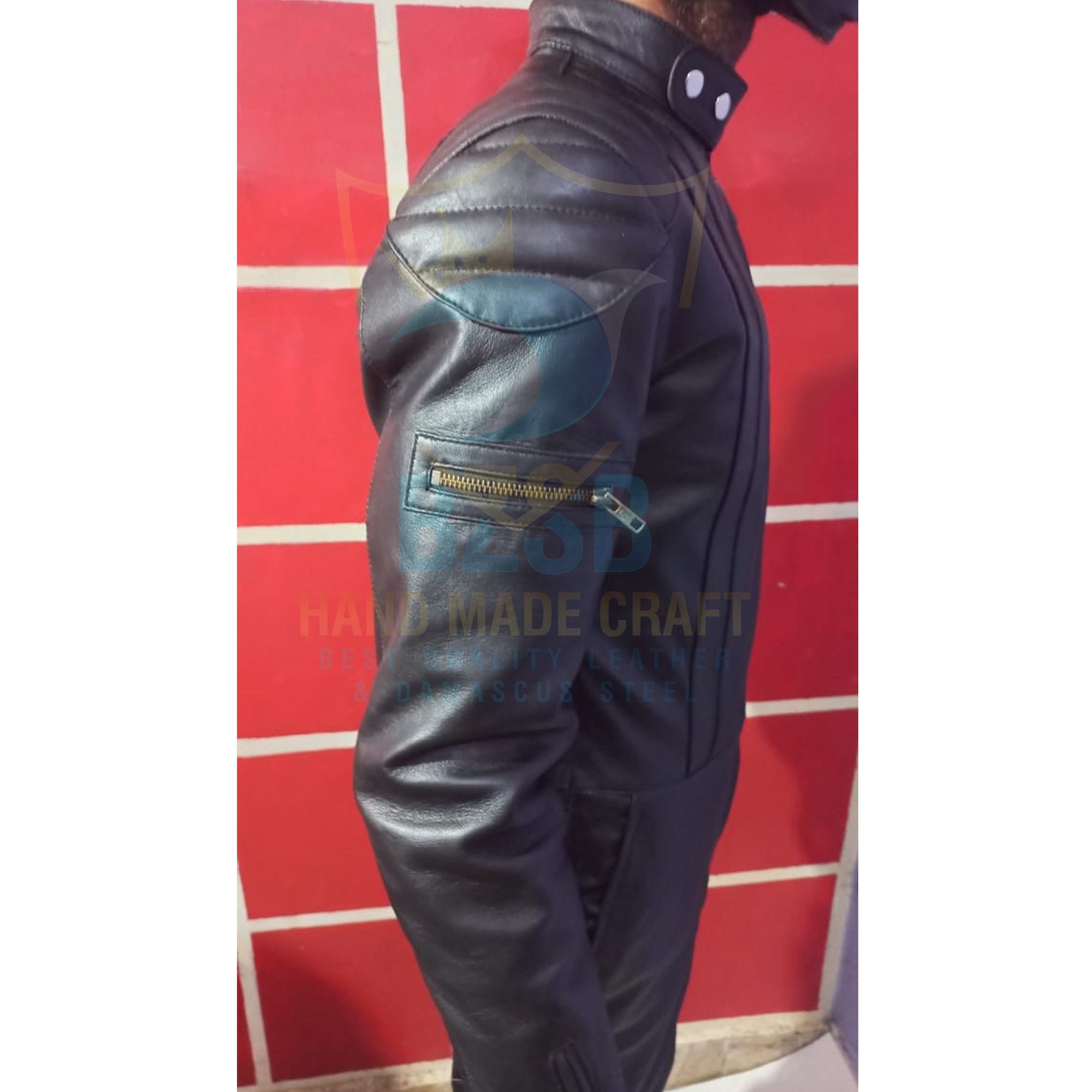 Real Leather Jumpsuit Bodysuit Handmade Black Leather Cat Suit Body