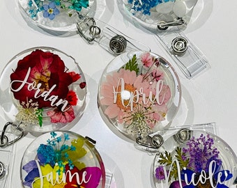 Personalized Resin Badge Reel Real Dried Pressed Flower Retractable Nursing  Badge Reel Custom Reel -  Finland