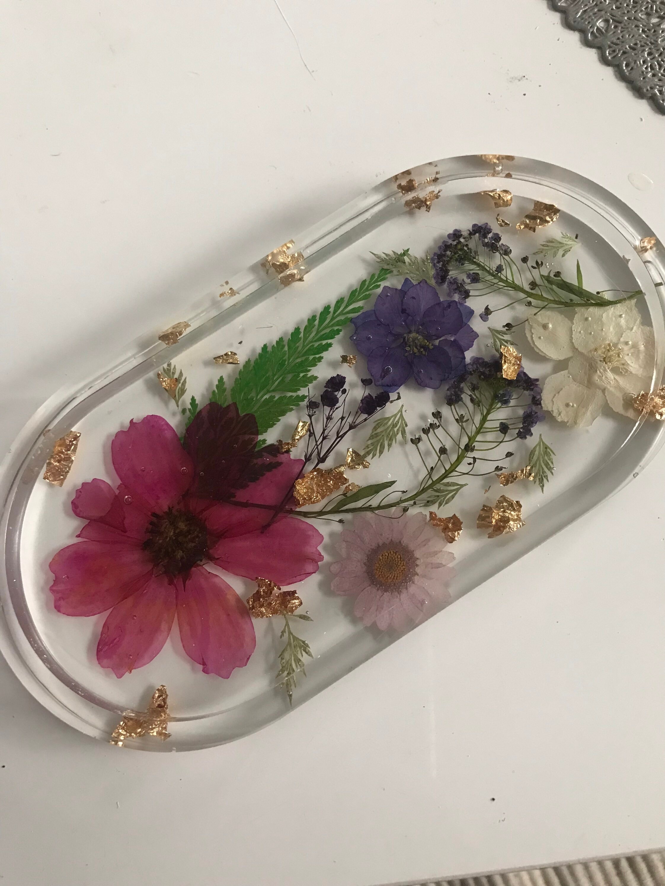 Resin trayfloral traypressed flower tray. Jewelrysoap dish Etsy