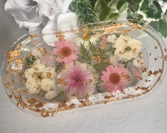 Resin tray,rolling tray,jewelry tray,gift for mother,gift for friend.Christmas,Valentines day ,flower tray, resin dish, Mother’s Day