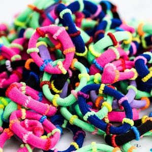 Neon Sugar Bands – Pack of 100 Colourful Hair Elastics