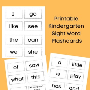 Puede incluir: Tarjetas de memoria imprimibles para jard&iacute;n de infantes con palabras de vista comunes. Las palabras est&aacute;n impresas en negro sobre tarjetas blancas con un borde negro. Las palabras incluyen "I", "go", "like", "see", "the", "can", "we", "she", "of", "saw", "what", "this", "put", "want", "a", "little", "is", "play", "has", "and", "he", y "you".