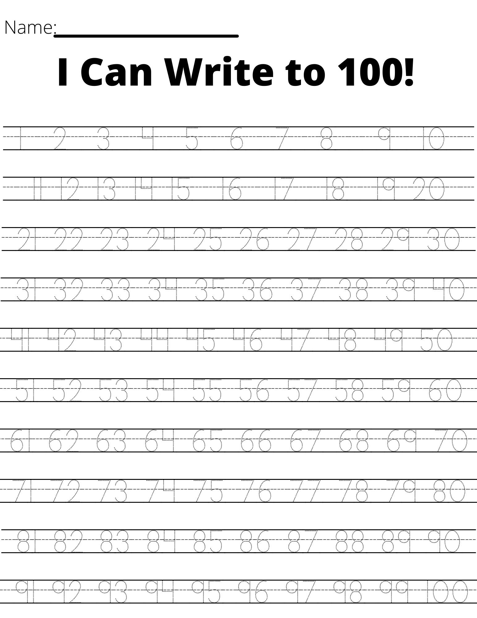 Number Writing Kindergarten Worksheet / Kindergarten Math/ | Etsy