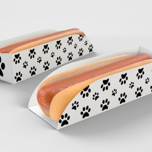 Paw Hot Dog Tray, Paws Hot Dog Sleeve, Paws Party Printables, Paw Party Printable, Instant Download