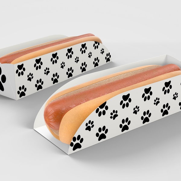 Paw Hot Dog Tray, Paws Hot Dog Sleeve, Paws Party Printables, Paw Party Printable, Instant Download