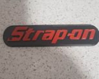 Strap on Snap on badge logo toolbox garage joke funny 3d printed