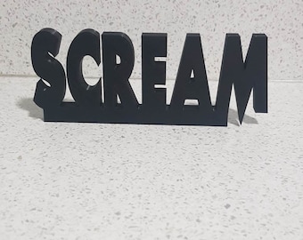 SCREAM-Movie Ornamental Display Collectible Logo Text Memorabilia Stand 3d.