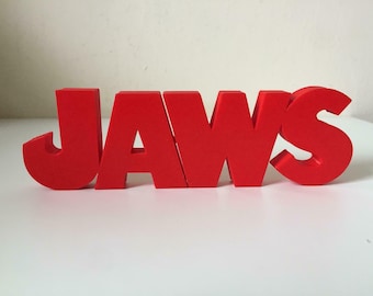 Jaws -Movie Ornamental Retro Display Collectible Logo Text Memorabilia Stand 3d.