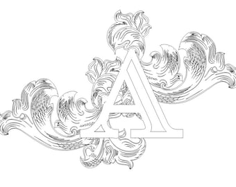 Baroque Style Vector Set Floral Letters