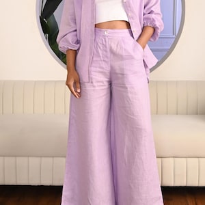 Linen palazzo pants, Linen pants women, Wide leg linen pants, High waist pants for women, High waisted linen pants, Women linen trousers