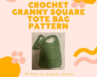 Patron de sac fourre-tout carré grand-mère au crochet