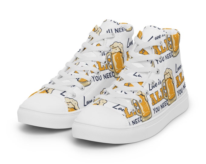 FABTAS Love is ALE You Need Men’s high top canvas shoes