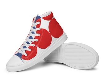 FABTAS Blue/Re Dot Men’s high-top canvas shoes