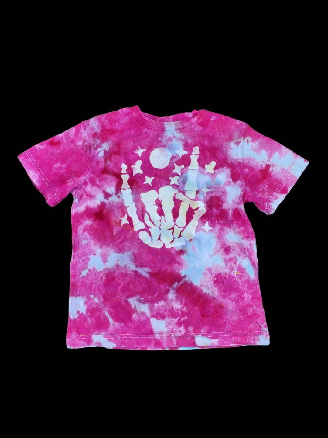 Pink and Blue Rock on Skeleton Hand Tie Dye Tshirt Adult Unisex S-2X - Etsy