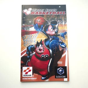 Manual for Gamecube, handmade reproduction manual, Gamecube Sports Basketball, replacement documents, nin, videogame, insert