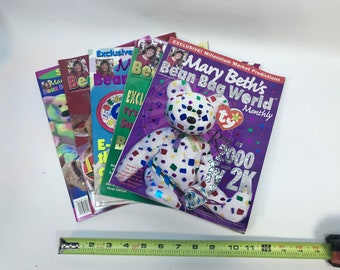 Vintage Beanie Baby Magazines - Mary Beth’s Bean Bag World -Lot of 5- 1999-2000