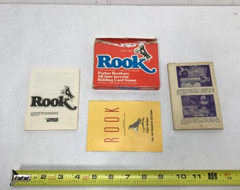 Vintage 1978 Rook Bidding Card Game by Parker Brothers Plus two rule books
