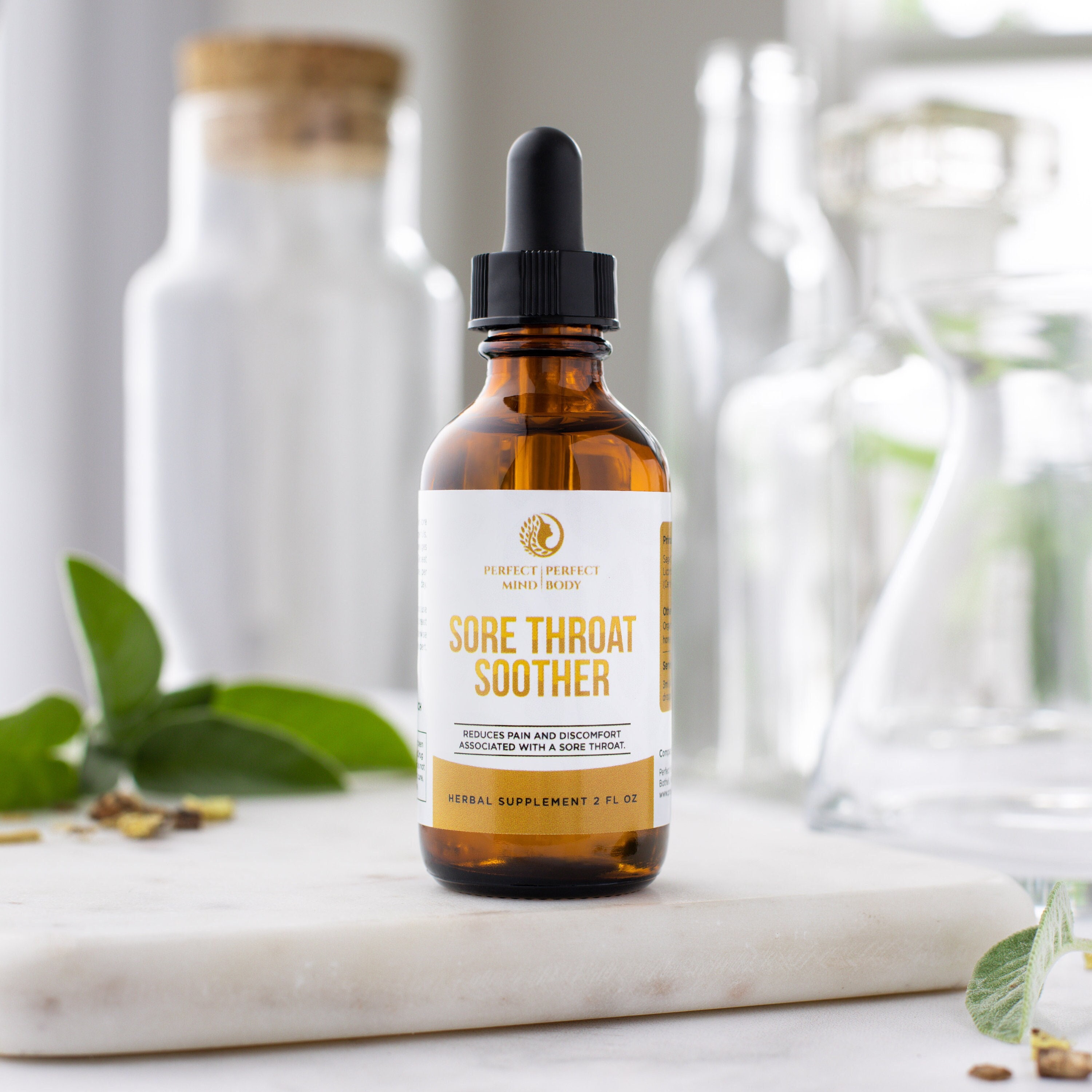 Fast Sore Throat Stopper Herbal Tincture for Cold & Flu Soothe Sore ...