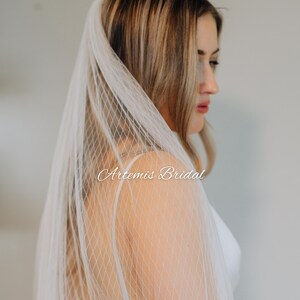 Embroidered Diamond Wedding Veil: Vintage Style Bridal Veil - Annie