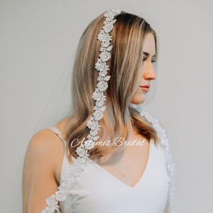 Lana Mantilla Cathedral Veil with Chantilly Lace Trim