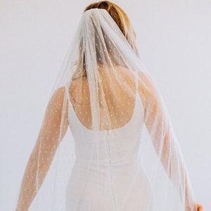 Poppy -Swiss Dot Veil, Swiss Dot Wedding Veil, Polka Dot Cathedral Wedding Veil, Cathedral Veil, Bridal Veil