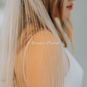 Francesca - Gold Veil, Cathedral Wedding Veil, Embroidered Wedding Veil, Vintage Veil, 1920s Themed Wedding Veil, Vintage Veil
