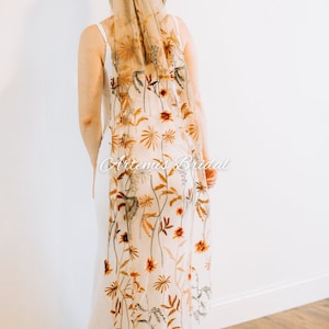 Allover Lace Veil Wedding Autumn Embroidered Wedding Veil Veil Mid Length Veil Autumn Veil wedding bridal fall wedding - The Amber Veil