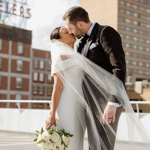 Cathedral Wedding Veil, Tulle Bridal Veil, Fingertip Veil, Chapel Veil