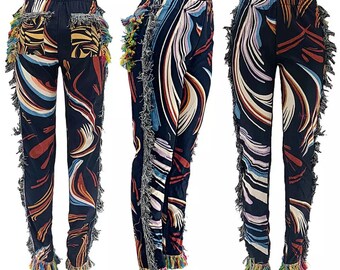 Side Fringe Pants - Etsy