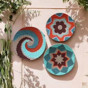 boho wall basket plate, wall hangings, african wall basket, wicker wall decor, wicker wall art, woven wall basket, handmade wall decor, gift
