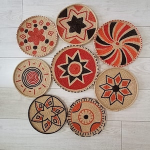 wall basket plate, boho wall hangings, wicker wall tray, woven baskets art, hanger wall plate, bohemian wall decor, african wall plates