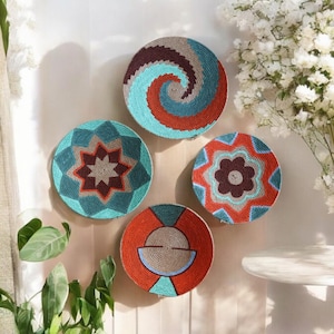Handwoven Boho Wall Decor, Natural Fiber Art, Eco-Friendly Woven Wall Hanging,Rustic Home Accent,Natural Decorative Plate, Handmade Wall Art